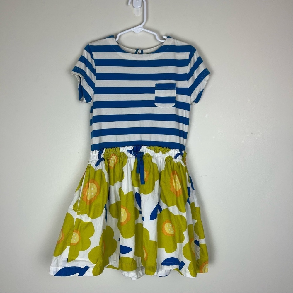 MINI BODEN HotchPotch Dress Floral Stripe 7-8Y